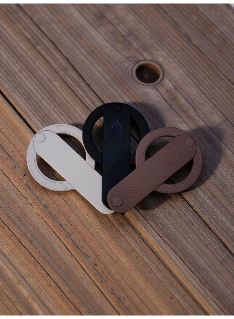 PAST WORLD Magnetic iPhone grip compatible with MagSafe, versatile, stylish and practical design, brown - Image 2